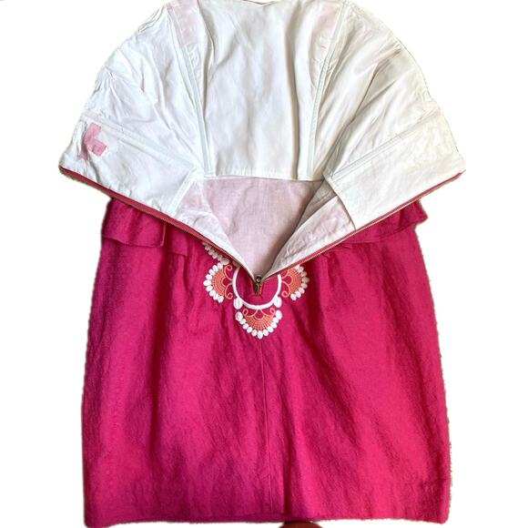 LILLY PULITZER Maybell Bustier Mini Dress Size‎ 2 Pink Strapless Peplum Resort - Picture 10 of 13